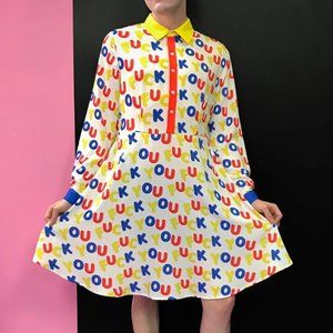 NEVER WORN Good Fortune Primary F U Magnet Letter Dress